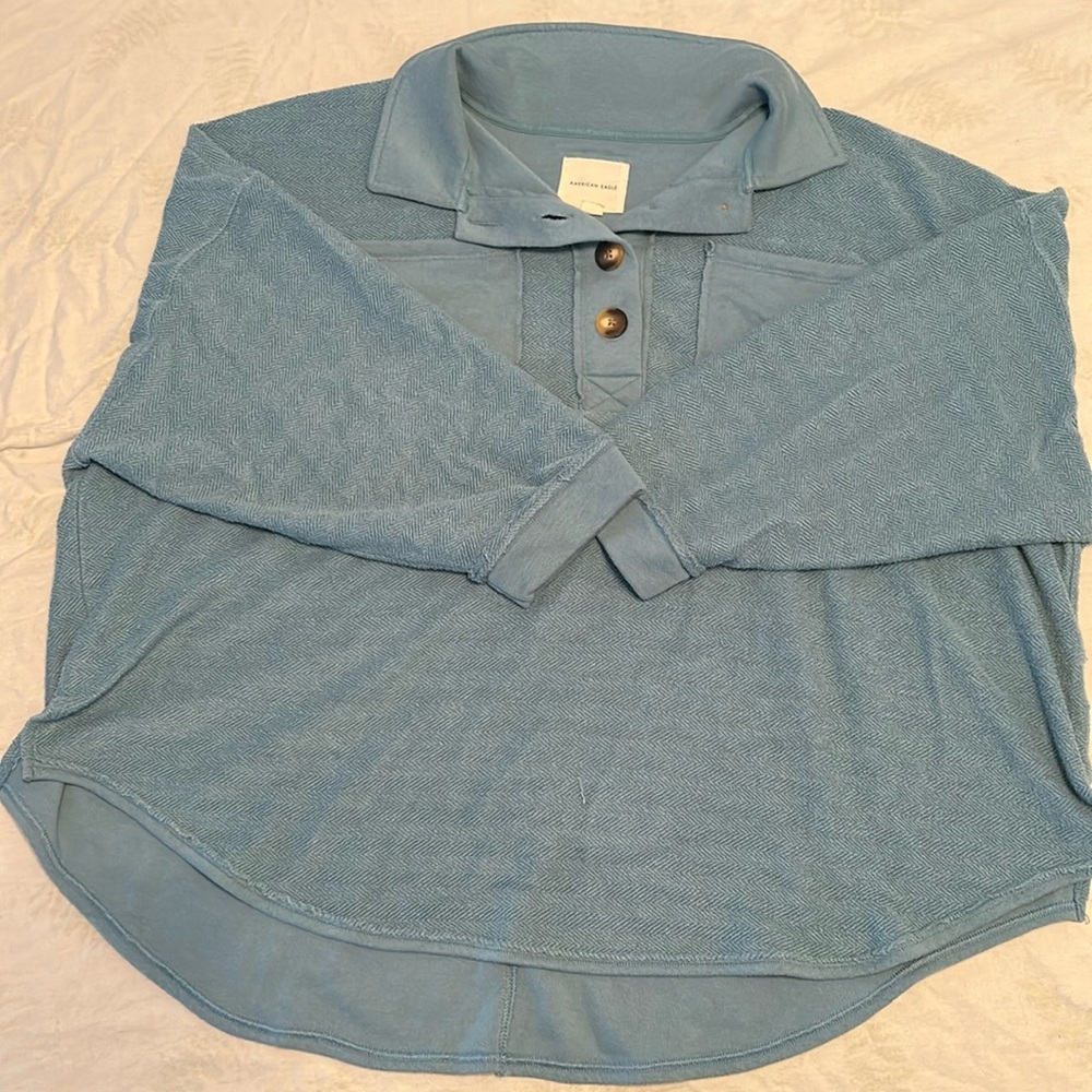 American Eagle Quarter Button Sweater w Pockets!